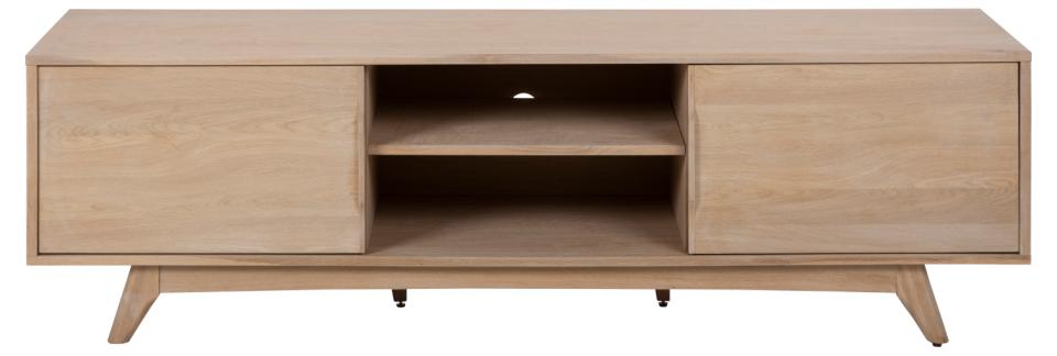 Marte Supreme Long 71 Inch TV Media Unit In White Oak With Sliding doors 180x44x55cm