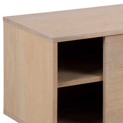 Marte Supreme Long 71 Inch TV Media Unit In White Oak With Sliding doors 180x44x55cm