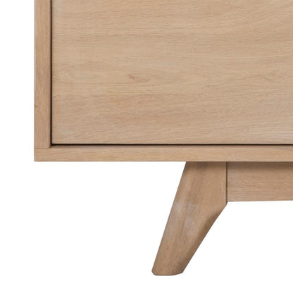 Marte Supreme Long 71 Inch TV Media Unit In White Oak With Sliding doors 180x44x55cm