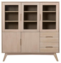Load image into Gallery viewer, Marte Large Display Cabinet In White Oak With 5 Doors 140x40x148cm
