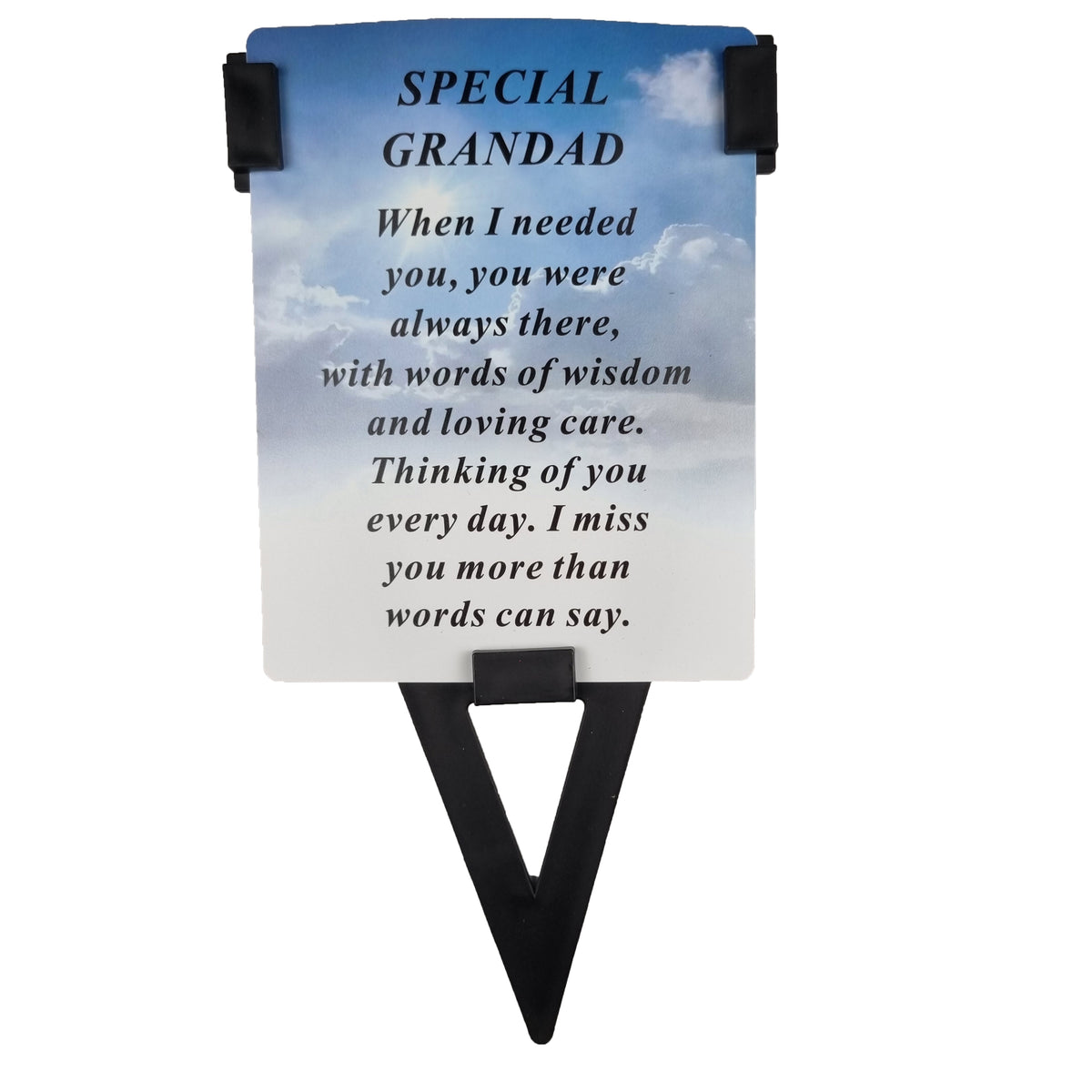 Grandad Laminated Memorial Funeral Grave Card With Special Message
