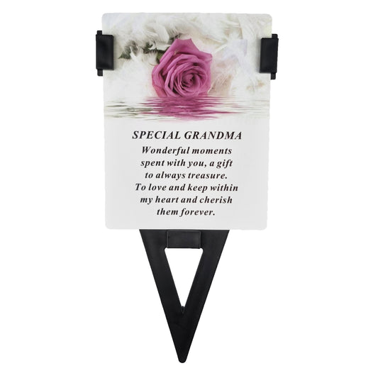 Grandma Laminated Memorial Funeral Grave Card With Special Message