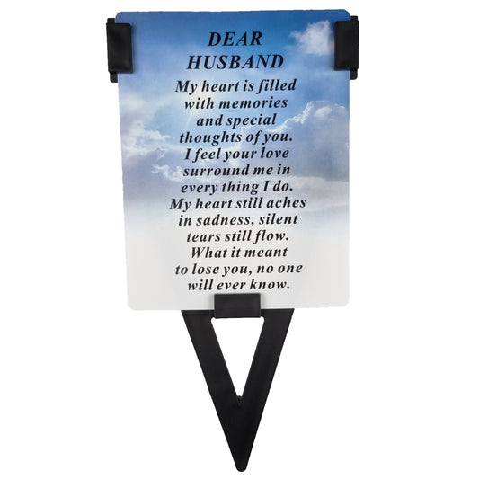 Husband Laminated Memorial Funeral Grave Card With Special Message