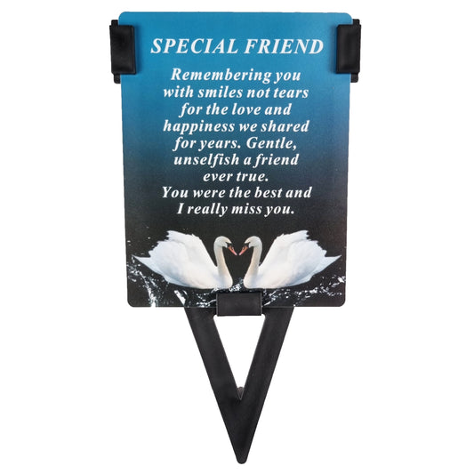 Special Friends Laminated Memorial Funeral Grave Card With Message