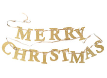 Load image into Gallery viewer, Merry Christmas Glitter Card Banner Xmas Decoration Silver Red Or Gold
