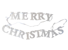 Load image into Gallery viewer, Merry Christmas Glitter Card Banner Xmas Decoration Silver Red Or Gold
