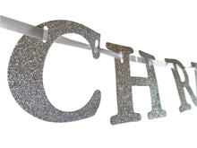 Load image into Gallery viewer, Merry Christmas Glitter Card Banner Xmas Decoration Silver Red Or Gold

