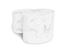 Load image into Gallery viewer, Mice Coffee Side Table Set In White Marble Versatile Space Saving 2pcs 33x48x40
