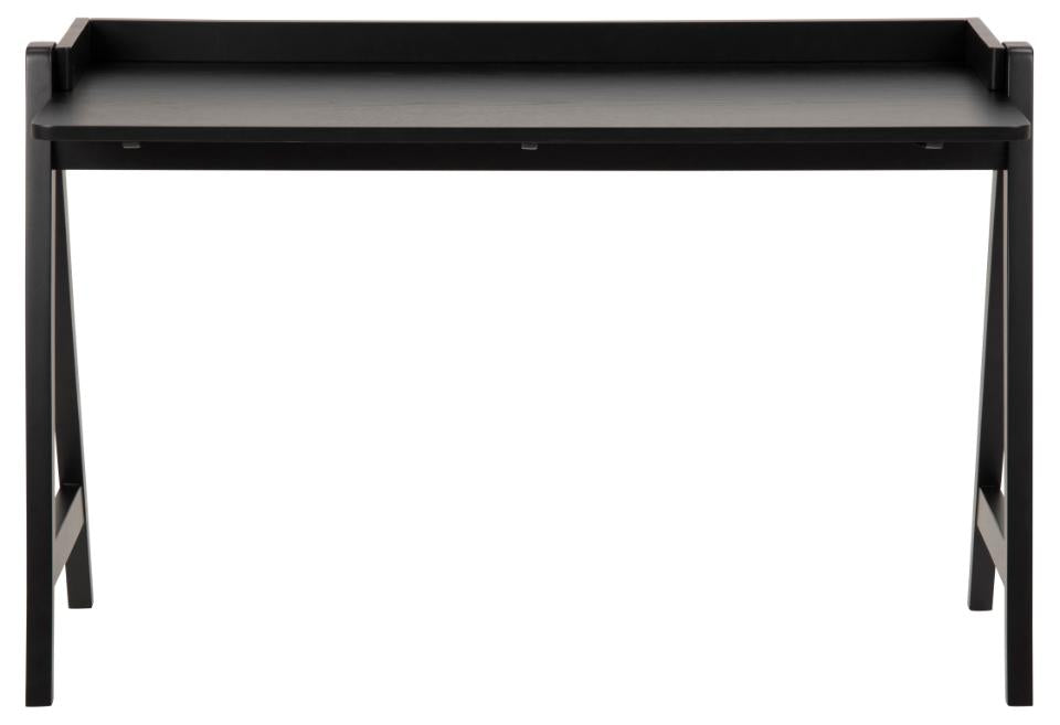 Miso Modern Office Desk In Black Oak With Wooden Legs Spacious 127cm