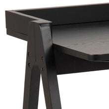 Load image into Gallery viewer, Miso Modern Office Desk In Black Oak With Wooden Legs Spacious 127cm
