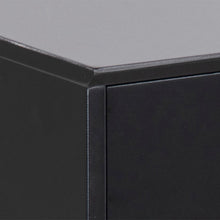 Load image into Gallery viewer, Corner of a black cabinet with a gray top
