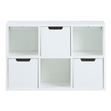 Load image into Gallery viewer, Mitra White Shelving Unit With 3 Shelves And Drawers 58x18x39 cm
