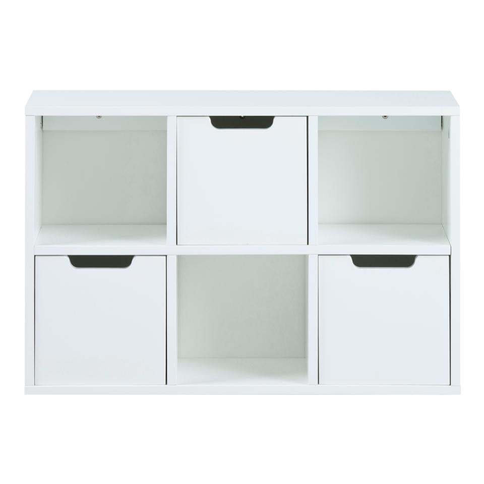 Mitra White Shelving Unit With 3 Shelves And Drawers 58x18x39 cm