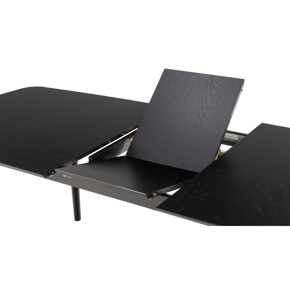 Montreux Extendable Large Rectangle Black Oak Dining Table 180/219cm Extending Top