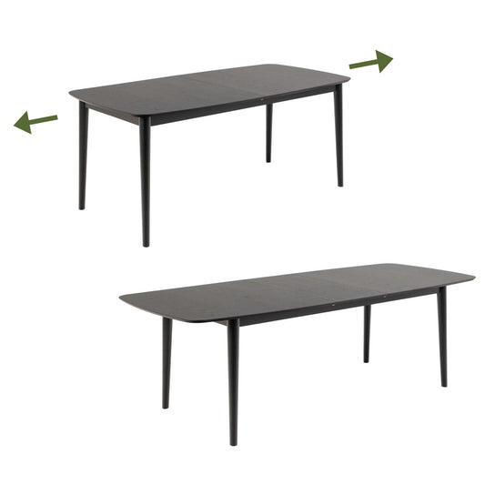 Montreux Extendable Large Rectangle Black Oak Dining Table 180/219cm Extending Top