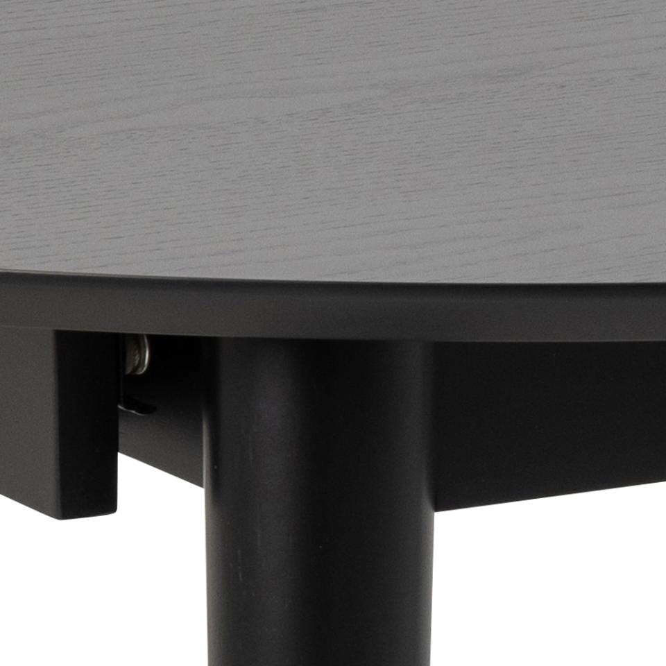Montreux Round Extendable Black Oak Dining Table 115/154cm Extending Top