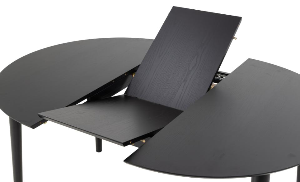Montreux Round Extendable Black Oak Dining Table 115/154cm Extending Top