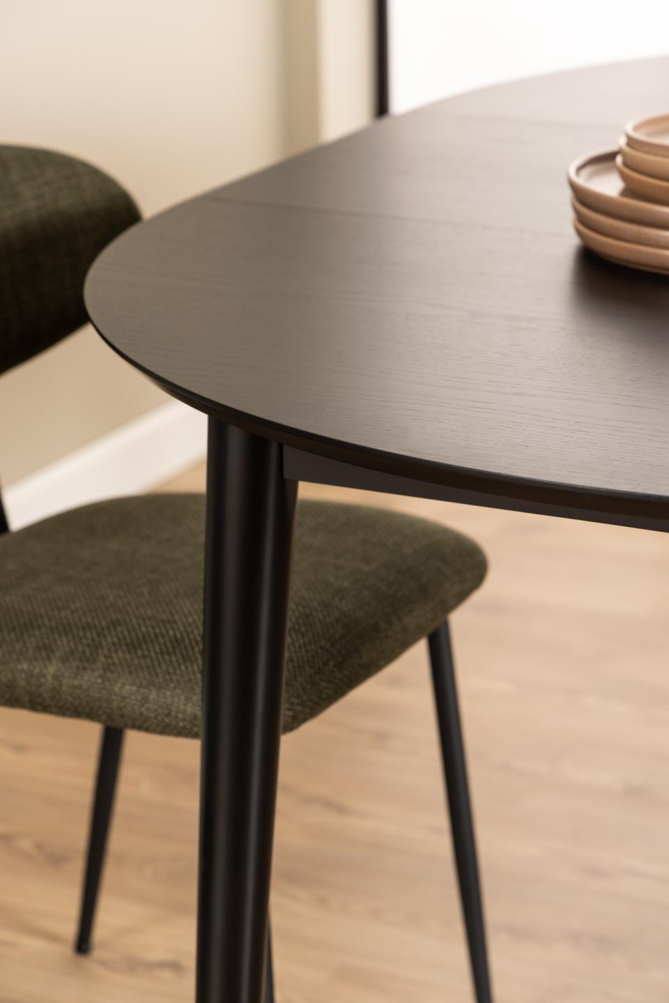 Montreux Round Extendable Black Oak Dining Table 115/154cm Extending Top