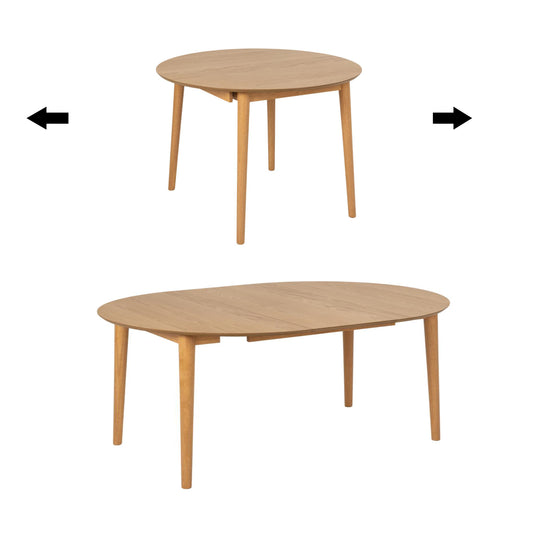 Montreux Round Extendable Oak Dining Table 115/154cm Extending Top