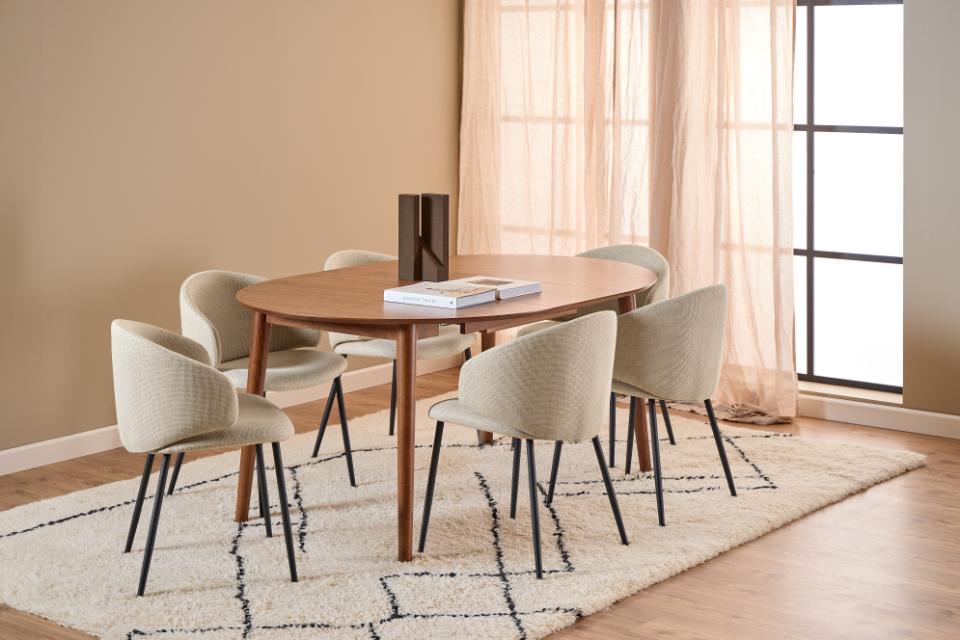 Montreux Round Extendable Walnut Dining Table 115/154cm Extending Top