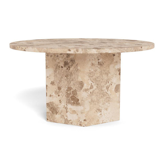 Naxos Brown Lavish Coffee Table With Lacquered Marble Top 80cm