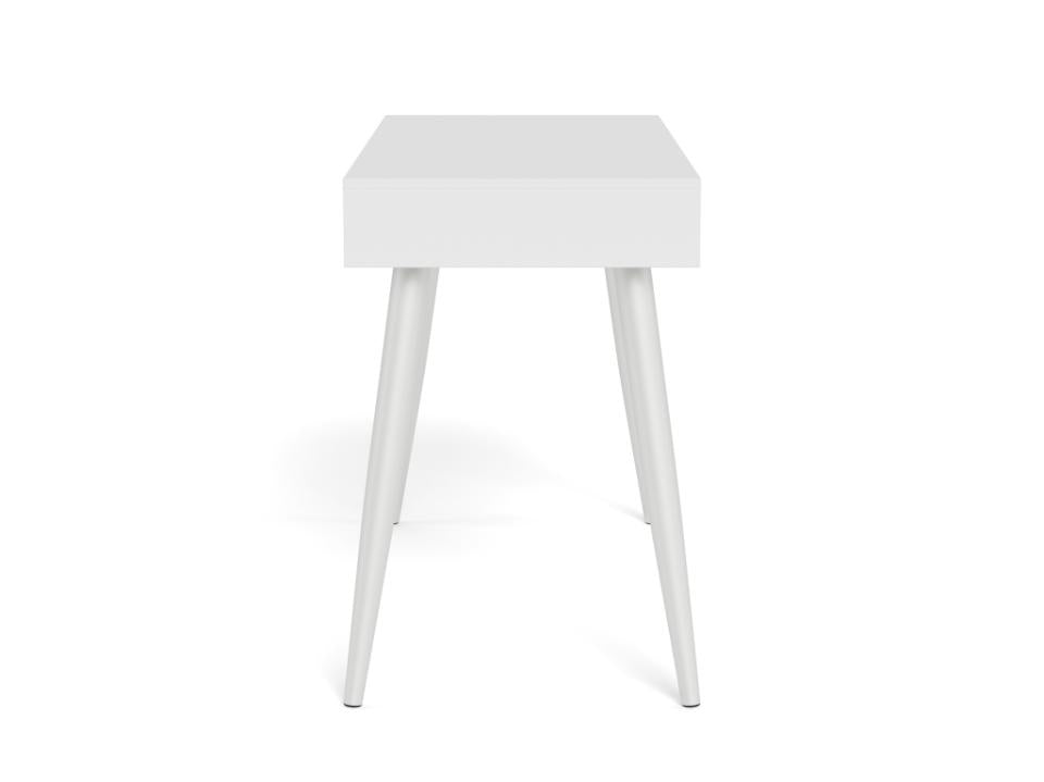 White side table with four legs on a white background