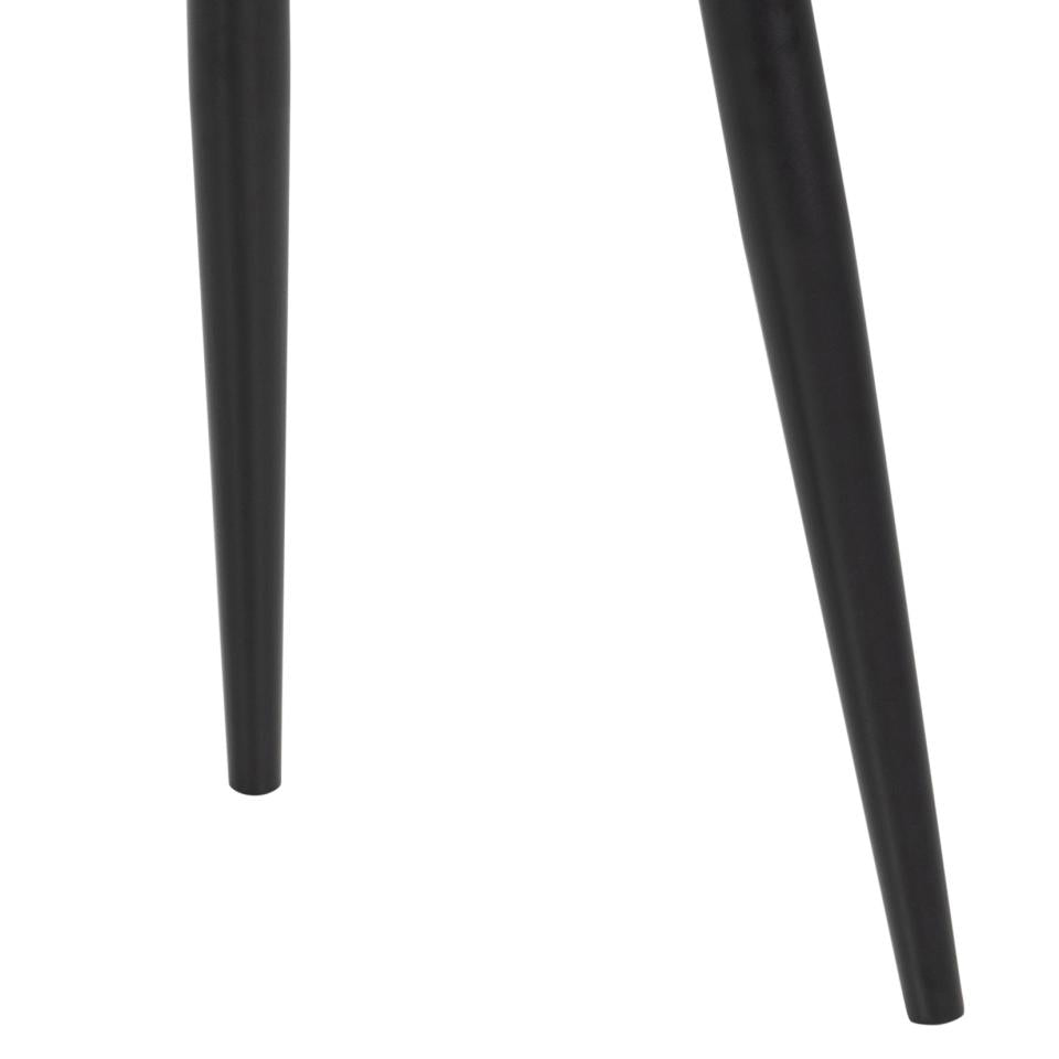 Two black cylindrical objects on a white background