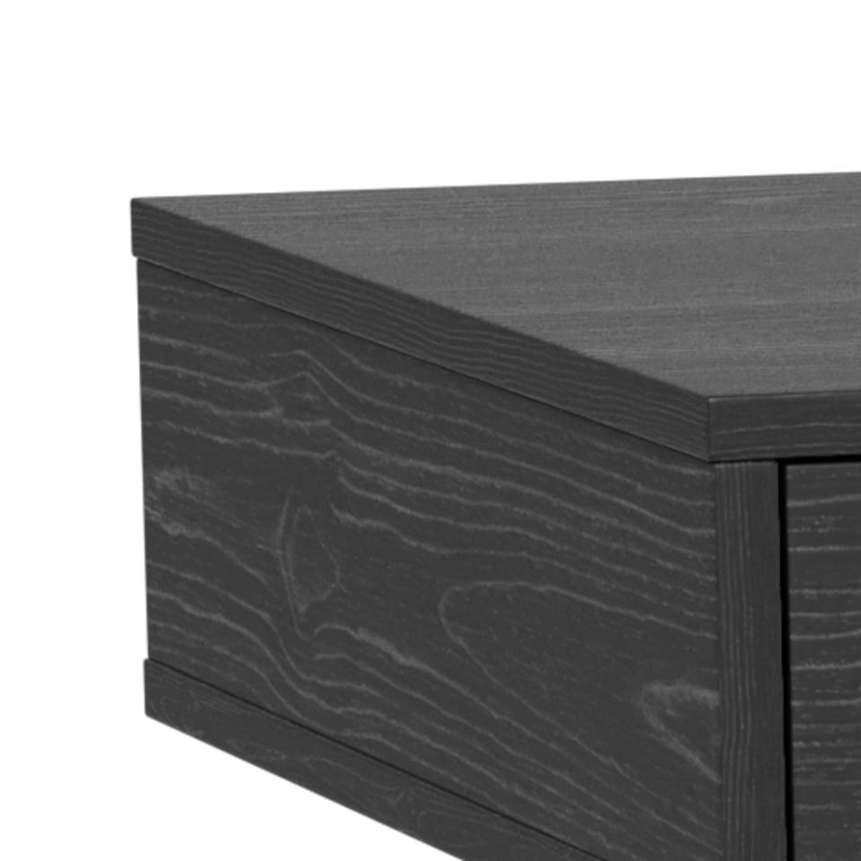 Neptun Bureau Modern Office Desk In Black Melamine Ash With Metal Legs 110x50 cm