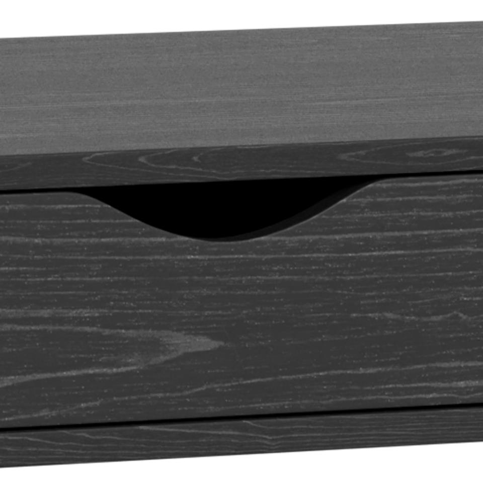 Neptun Bureau Modern Office Desk In Black Melamine Ash With Metal Legs 110x50 cm