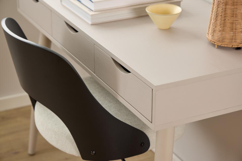 Neptun Grey Bureau Office Desk With 3 Drawers and Metal Legs 110cm