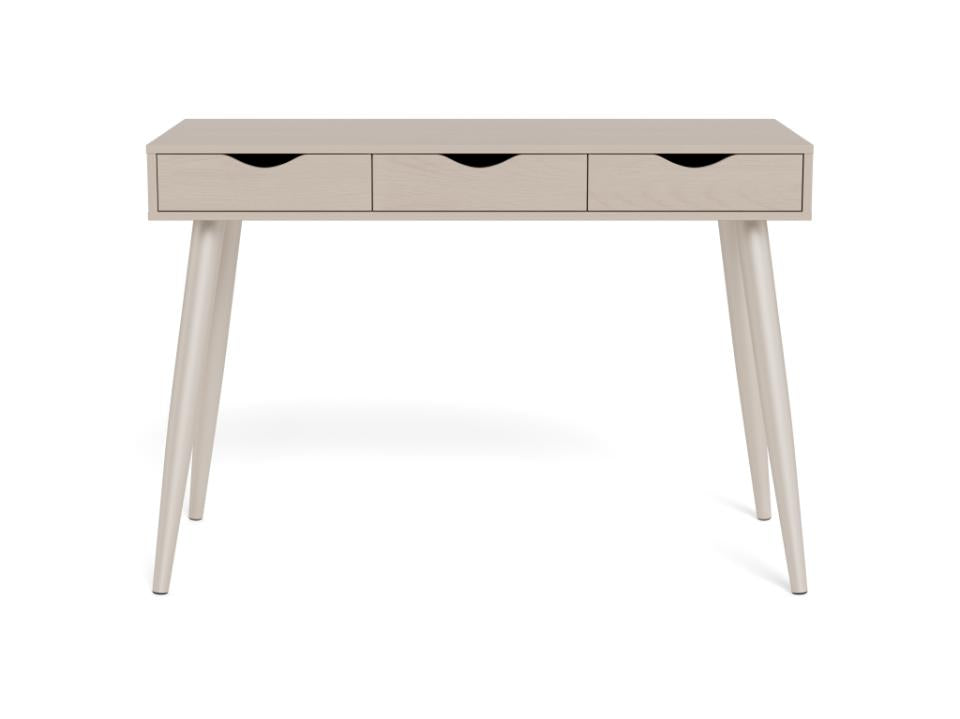 Neptun Grey Bureau Office Desk With 3 Drawers and Metal Legs 110cm