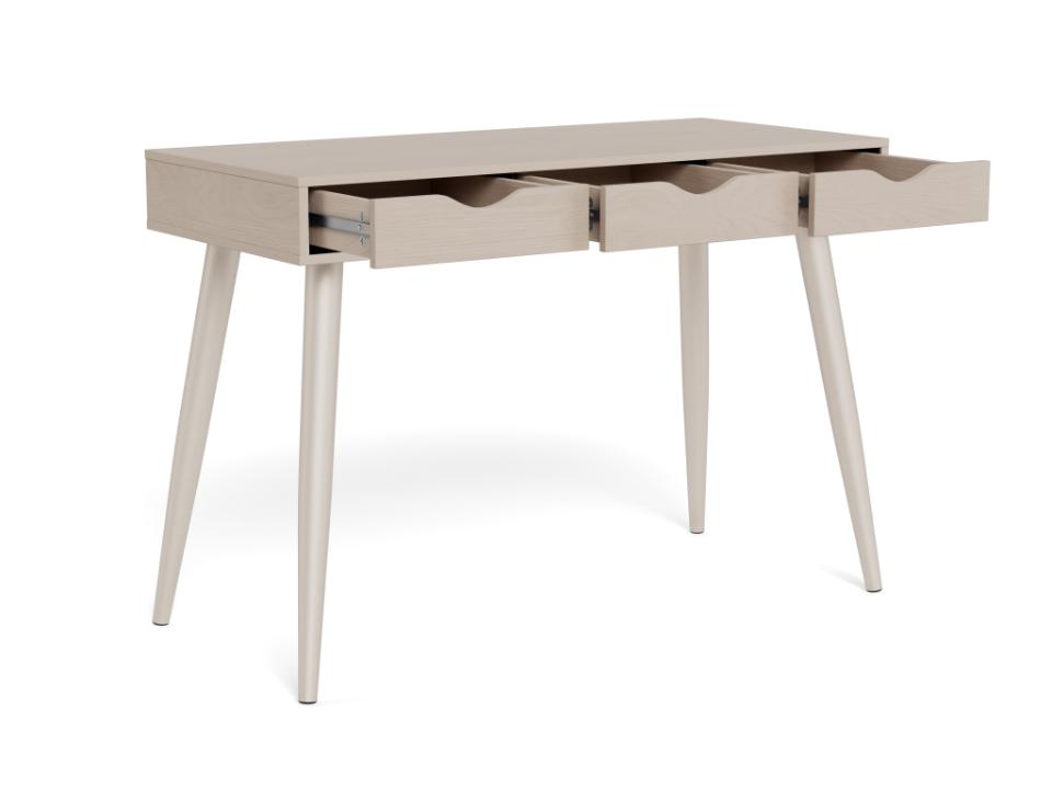 Neptun Grey Bureau Office Desk With 3 Drawers and Metal Legs 110cm