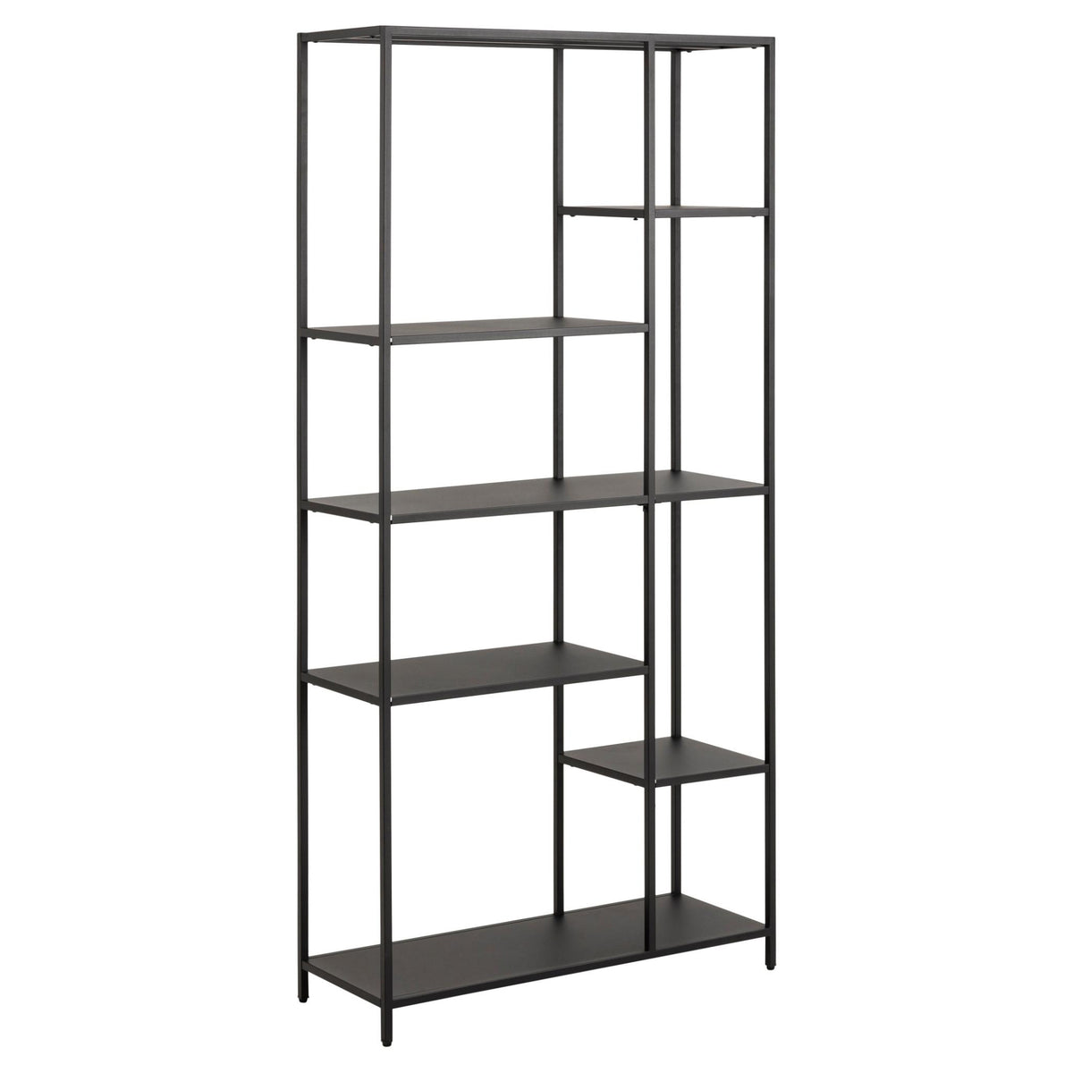 Newcastle Black Metal Bookcase Shelving Unit With 6 Shelves 80x30x165cm