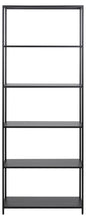 Load image into Gallery viewer, Newcastle Tall Metal Bookcase Shelving Unit Black With 5 Shelves 69x30x185cm
