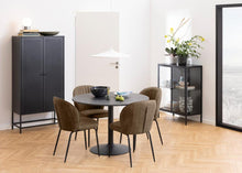 Load image into Gallery viewer, Newcastle Black Display Cabinet With 2 Glass Doors &amp; 2 Metal Shelves 80x40x99cm
