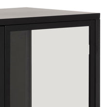 Load image into Gallery viewer, Newcastle Black Display Cabinet With 2 Glass Doors &amp; 2 Metal Shelves 80x40x99cm
