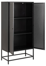Load image into Gallery viewer, Newcastle Black Metal Cabinet 2 Doors 2 Shelves 160x40x80cm
