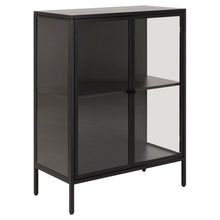 Load image into Gallery viewer, Newcastle Black Display Cabinet With 2 Glass Doors &amp; 2 Metal Shelves 80x40x99cm
