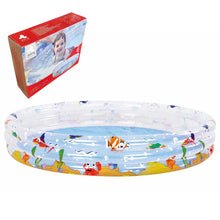 Load image into Gallery viewer, Round Paddling Pool Bright Colour Underwater Ocean Animals Theme 3 Ring Pool Large 150cm 5 ft Inflatable Family Pool

