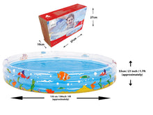 Load image into Gallery viewer, Round Paddling Pool Bright Colour Underwater Ocean Animals Theme 3 Ring Pool Large 150cm 5 ft Inflatable Family Pool
