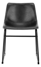 Load image into Gallery viewer, Oregon Black Vintage Leather Dining Chairs, Set Of 2 With Metal Base
