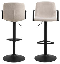 Load image into Gallery viewer, Pablo Barstools, Pair of Light Beige Fabric Bar stools with Armrests, Swivel and Height Adjustment functions

