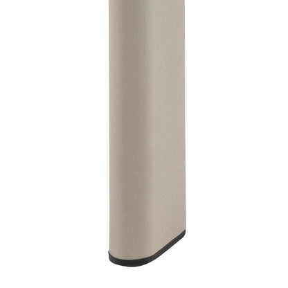 grey dining table leg with black stopper on a white background