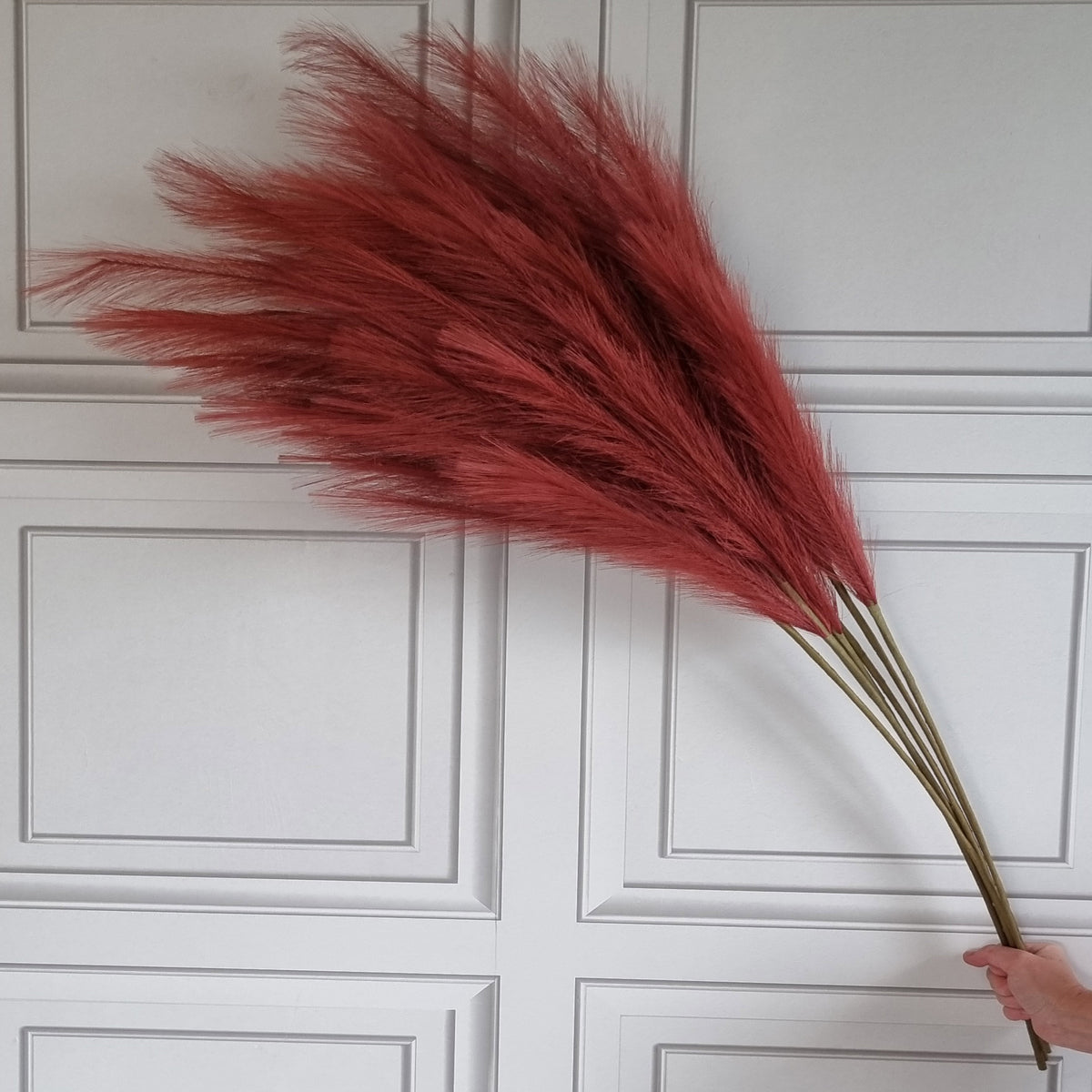 Large Faux Pampas Grass 6 Stems 115cm Tall Fluffy Artificial Dried Flower Décor Many Colours