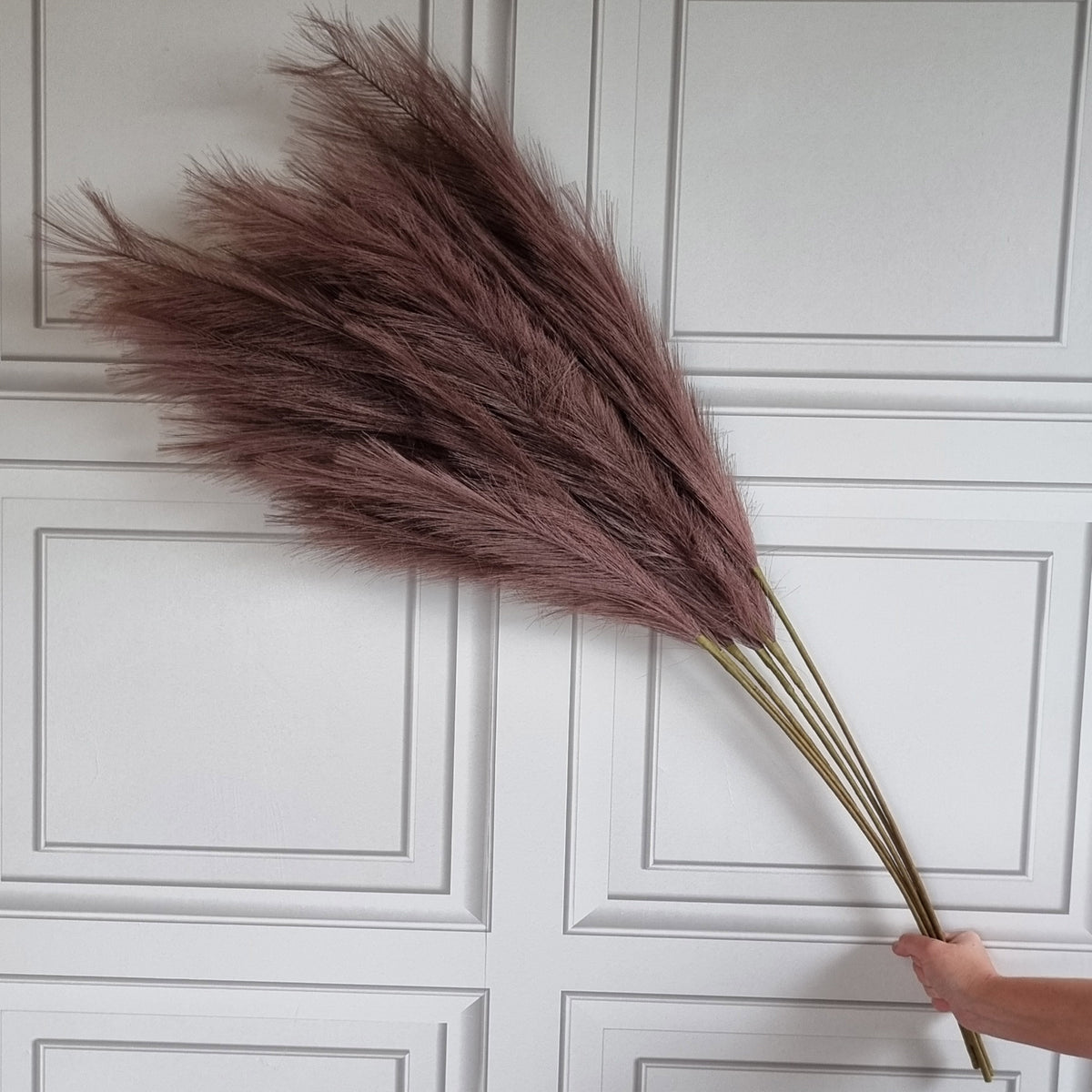 Large Faux Pampas Grass 6 Stems 115cm Tall Fluffy Artificial Dried Flower Décor Many Colours