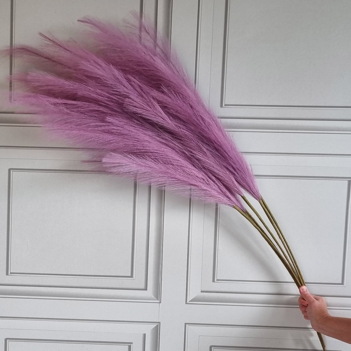 Large Faux Pampas Grass 6 Stems 115cm Tall Fluffy Artificial Dried Flower Décor Many Colours