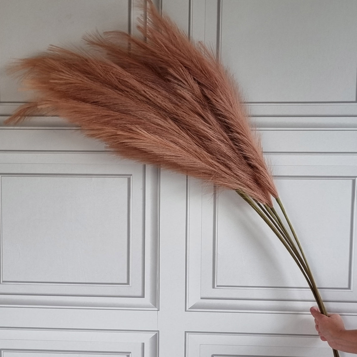 Large Faux Pampas Grass 6 Stems 115cm Tall Fluffy Artificial Dried Flower Décor Many Colours