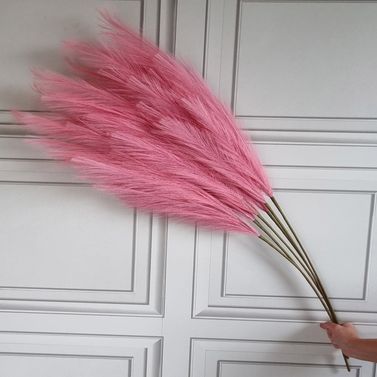 Large Faux Pampas Grass 6 Stems 115cm Tall Fluffy Artificial Dried Flower Décor Many Colours