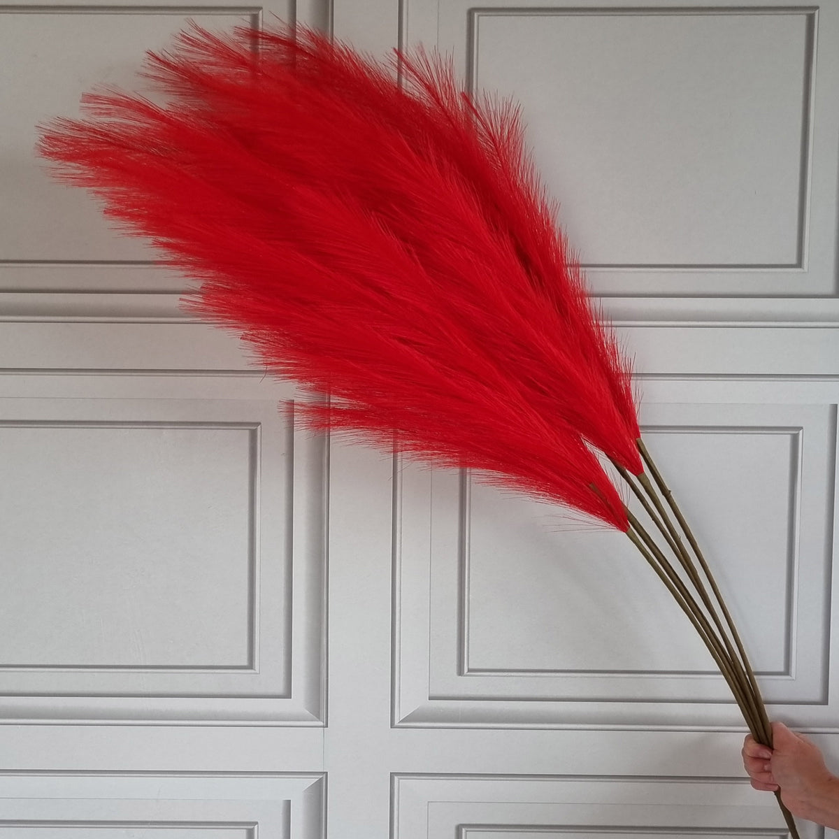 Large Faux Pampas Grass 6 Stems 115cm Tall Fluffy Artificial Dried Flower Décor Many Colours