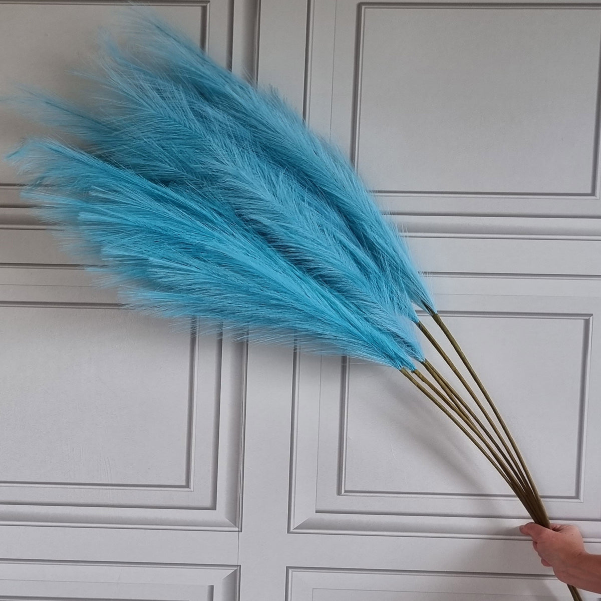 Large Faux Pampas Grass 6 Stems 115cm Tall Fluffy Artificial Dried Flower Décor Many Colours